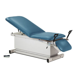 Shrouded Power Exam Table with Stirrups, Adjustable Backrest and Footrest - sold by Dansons Medical - manufactured by Clinton Industries