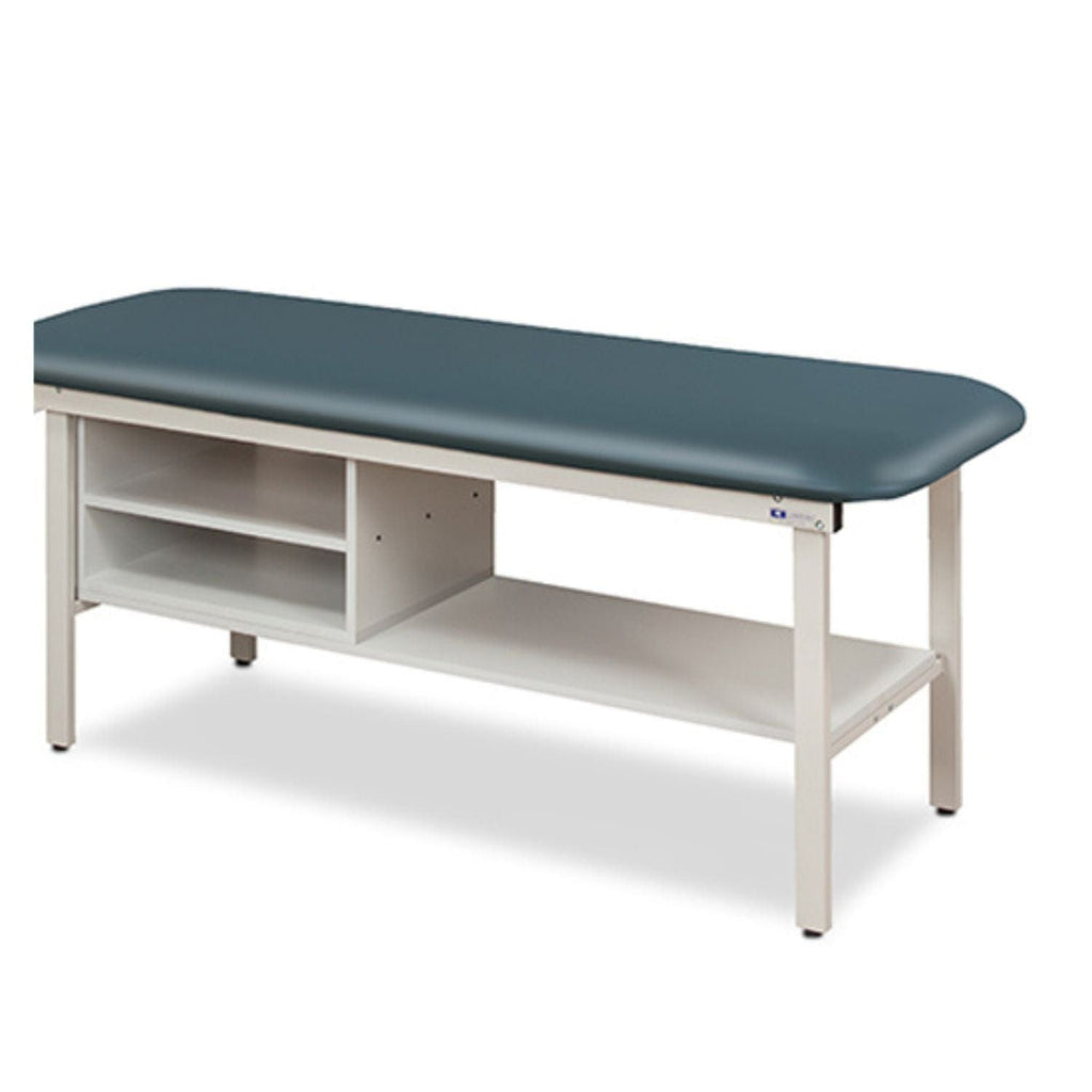 Clinton Industries Alpha Series Straight Line Treatment Table with Shelving - sold by Dansons Medical -  manufactured by Clinton Industries (MM)