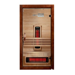 Golden Designs Dynamic Santorini 1-2 Person Near Zero EMF Full Spectrum FAR Infrared Sauna, a Saunas by Golden Designs (SCS) available at Dansons Medical