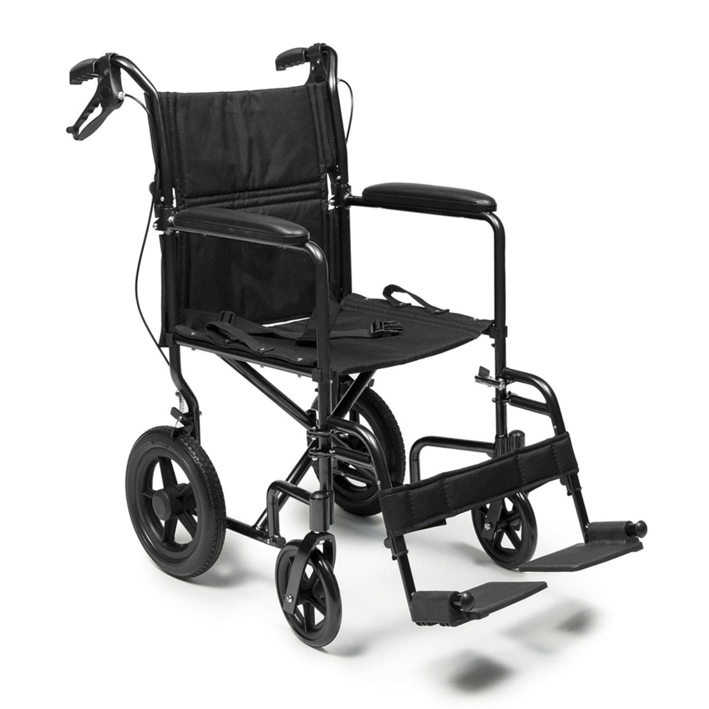 Graham Field Deluxe Aluminum 12" Rear Wheel Transport Wheelchair by Everest & Jennings - sold by Dansons Medical - Portable Wheelchairs manufactured by Graham Field