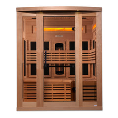 Golden Designs Reserve Edition 3-Person Full Spectrum Near Zero EMF Infrared Sauna with Himalayan Salt Bar, a Saunas by Golden Designs (SCS) available at Dansons Medical