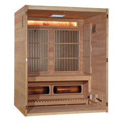Golden Designs Soria 3-Person Full Spectrum Hybrid Indoor Sauna with Harvia Stove, a Saunas by Golden Designs (SCS) available at Dansons Medical