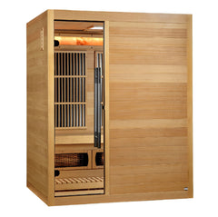 Golden Designs Soria 3-Person Full Spectrum Hybrid Indoor Sauna with Harvia Stove, a Saunas by Golden Designs (SCS) available at Dansons Medical