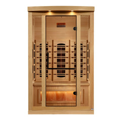 Golden Designs 2025 Reserve Edition 2-Person Full Spectrum Infrared Sauna with Himalayan Salt Bar, a Saunas by Golden Designs (SCS) available at Dansons Medical