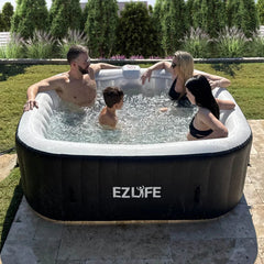 Lifesmart 6-Person Inflatable Square Hot Tub with LED Lights - sold by Dansons Medical - Hot and Cold Tubs manufactured by Lifesmart (SCS)