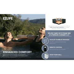 Lifesmart EZLIFE Cabo 4-5 Person Cut Corner Eco Foam Hot Tub - sold by Dansons Medical - Hot and Cold Tubs manufactured by Lifesmart (SCS)