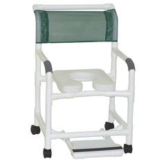 MJM International Deluxe Wide Shower Chair with Elongated Open Front Soft Seat