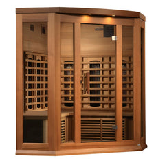 Golden Designs Maxxus 3-Person Corner Full Spectrum Near Zero EMF FAR Infrared Sauna, a Saunas by Golden Designs (SCS) available at Dansons Medical