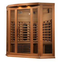 Golden Designs Maxxus 3-Person Corner Full Spectrum Near Zero EMF FAR Infrared Sauna, a Saunas by Golden Designs (SCS) available at Dansons Medical