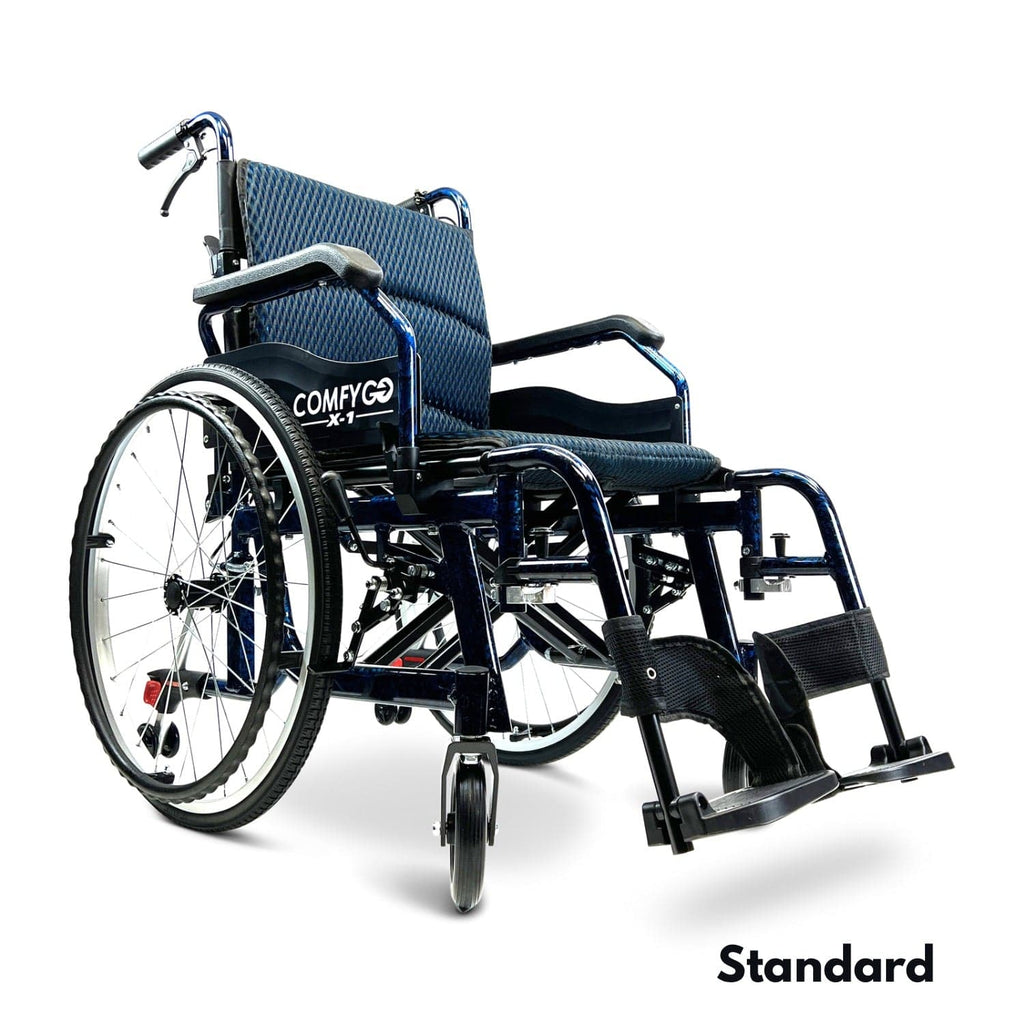 X-1 Lightweight Manual Wheelchair With Quick-Detach Wheels - sold by Dansons Medical - manufactured by ComfyGo Mobility
