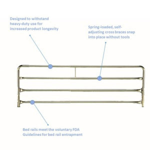 Invacare Chrome Plated Full-Length Bed Rails (6629) - sold by Dansons Medical - Bed Rails manufactured by Invacare