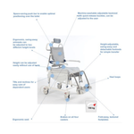 Invacare Aquatec Ocean Ergo VIP Shower Commode - sold by Dansons Medical - Shower Commodes manufactured by Invacare