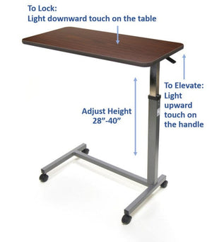 Invacare Overbed Table with Auto-Touch Height Adjustment (6417) - sold by Dansons Medical - Overbed Table manufactured by Invacare