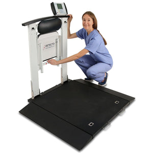 6570 Portable Digital Wheelchair Scale with Handrail and Seat - sold by Dansons Medical - manufactured by Detecto
