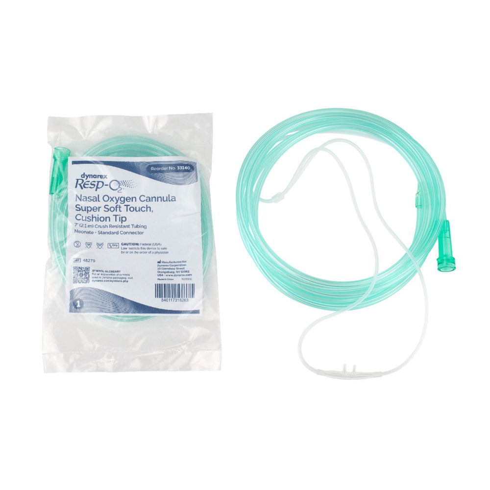 Dynarex Resp-O2 Nasal Oxygen Cannulas Super Soft Touch with Cushion Tips