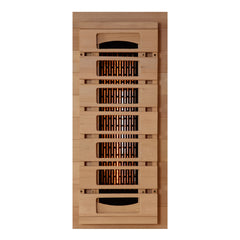 Golden Designs Reserve Edition 3-Person Corner Full Spectrum Infrared Sauna with Himalayan Salt Bar, a Saunas by Golden Designs (SCS) available at Dansons Medical