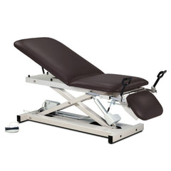 Open Base Power Exam Table with Stirrups, Adjustable Backrest and Footrest - sold by Dansons Medical - manufactured by Clinton Industries 