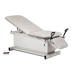 Shrouded Power Exam Table with Stirrups, Adjustable Backrest and Footrest - sold by Dansons Medical - manufactured by Clinton Industries 