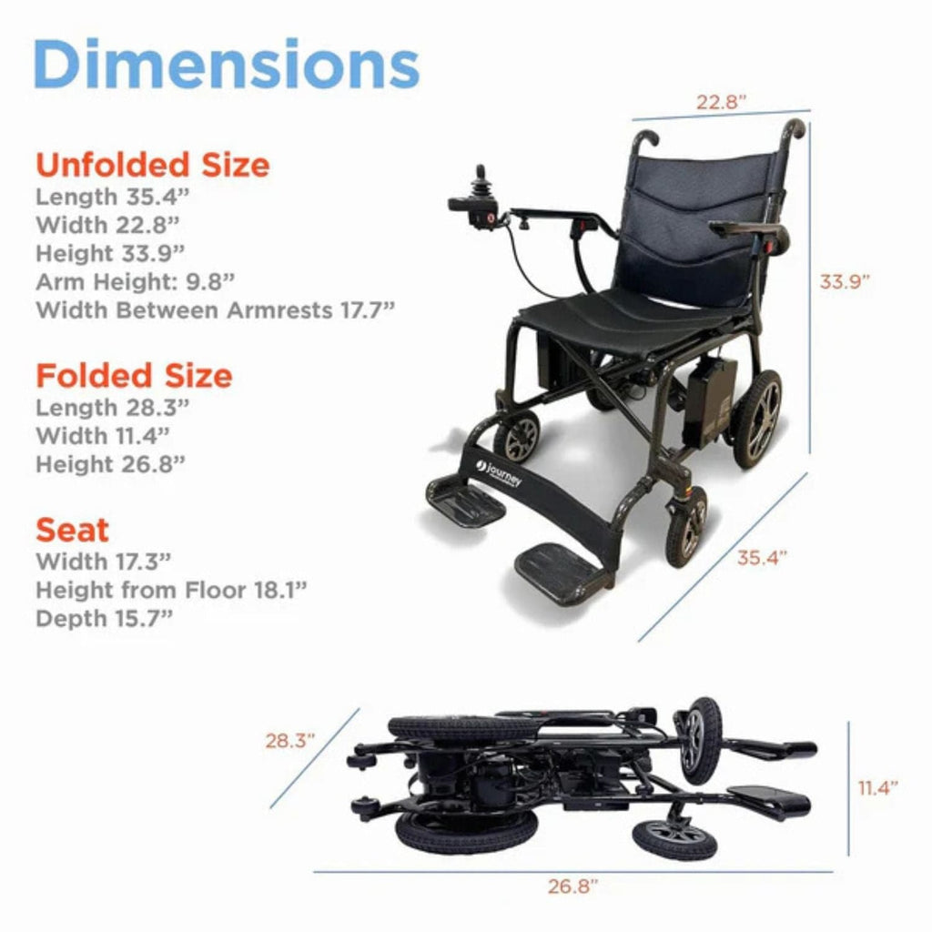 Journey Air Elite Folding Power Wheelchair - sold by Dansons Medical - Portable Wheelchairs manufactured by Journey Health & Lifestyle