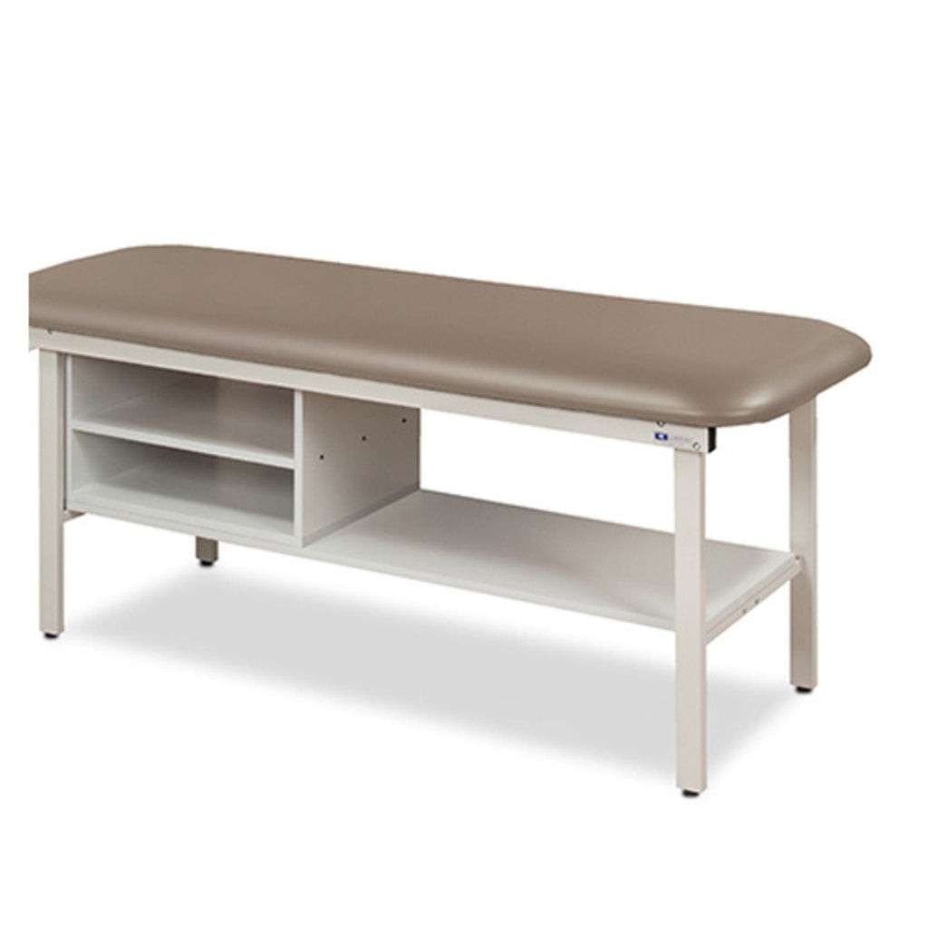 Clinton Industries Alpha Series Straight Line Treatment Table with Shelving - sold by Dansons Medical -  manufactured by Clinton Industries (MM)