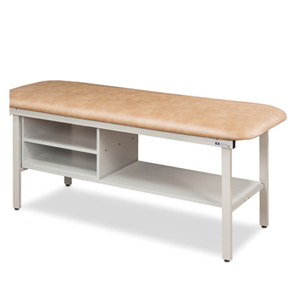 Clinton Industries Alpha Series Straight Line Treatment Table with Shelving - sold by Dansons Medical -  manufactured by Clinton Industries (MM)
