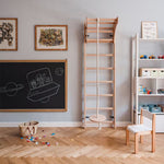BenchK 111+A204 Kids Wooden Wall Bars with Pull-Up Bar & Gym Accessories Set