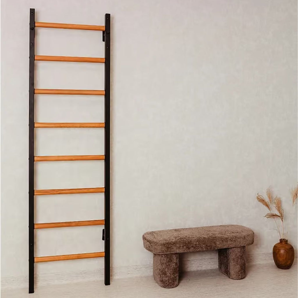 BenchK 200 Beech Wooden Wall Bars with Steel Frame and 8 Rungs
