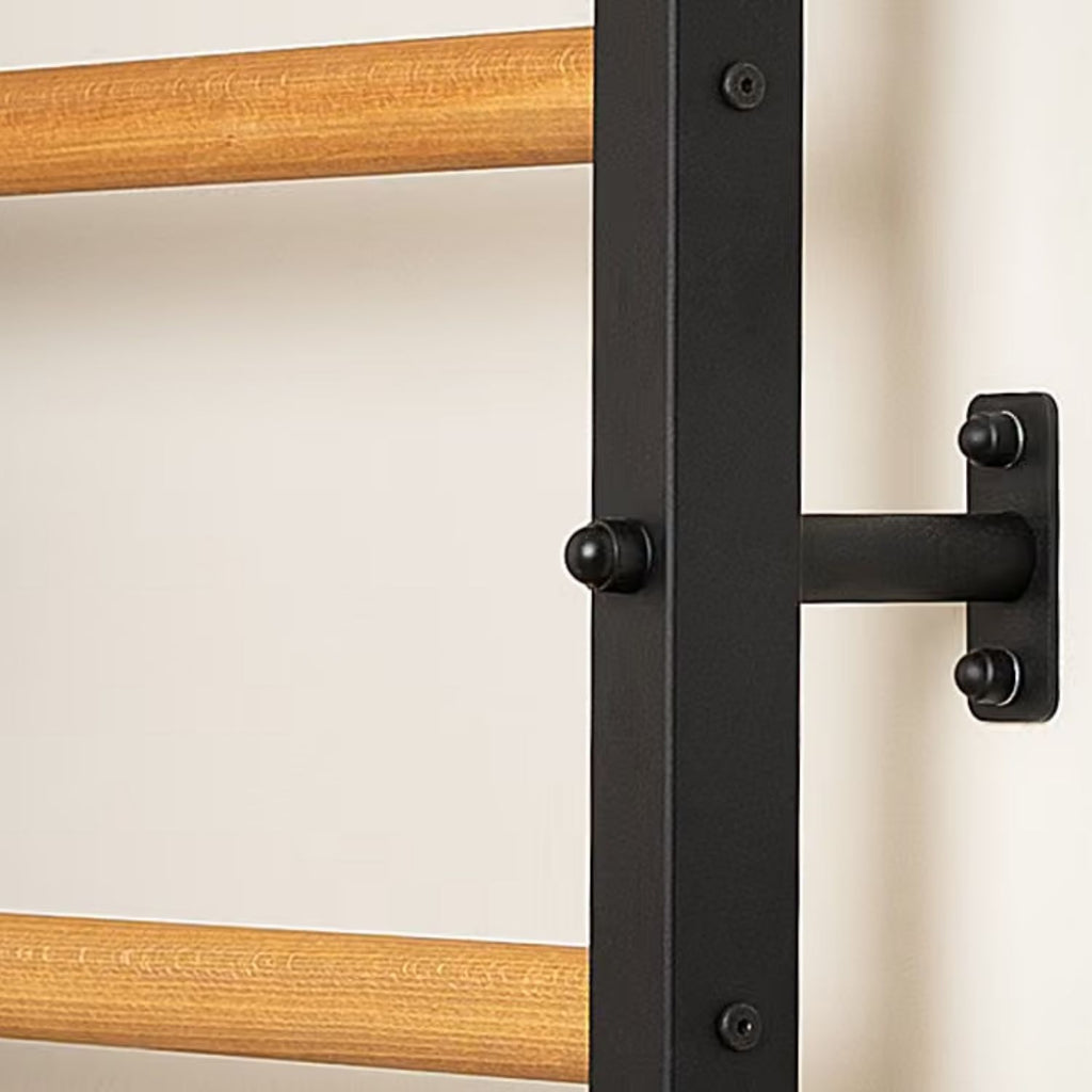 BenchK 200 Beech Wooden Wall Bars with Steel Frame and 8 Rungs