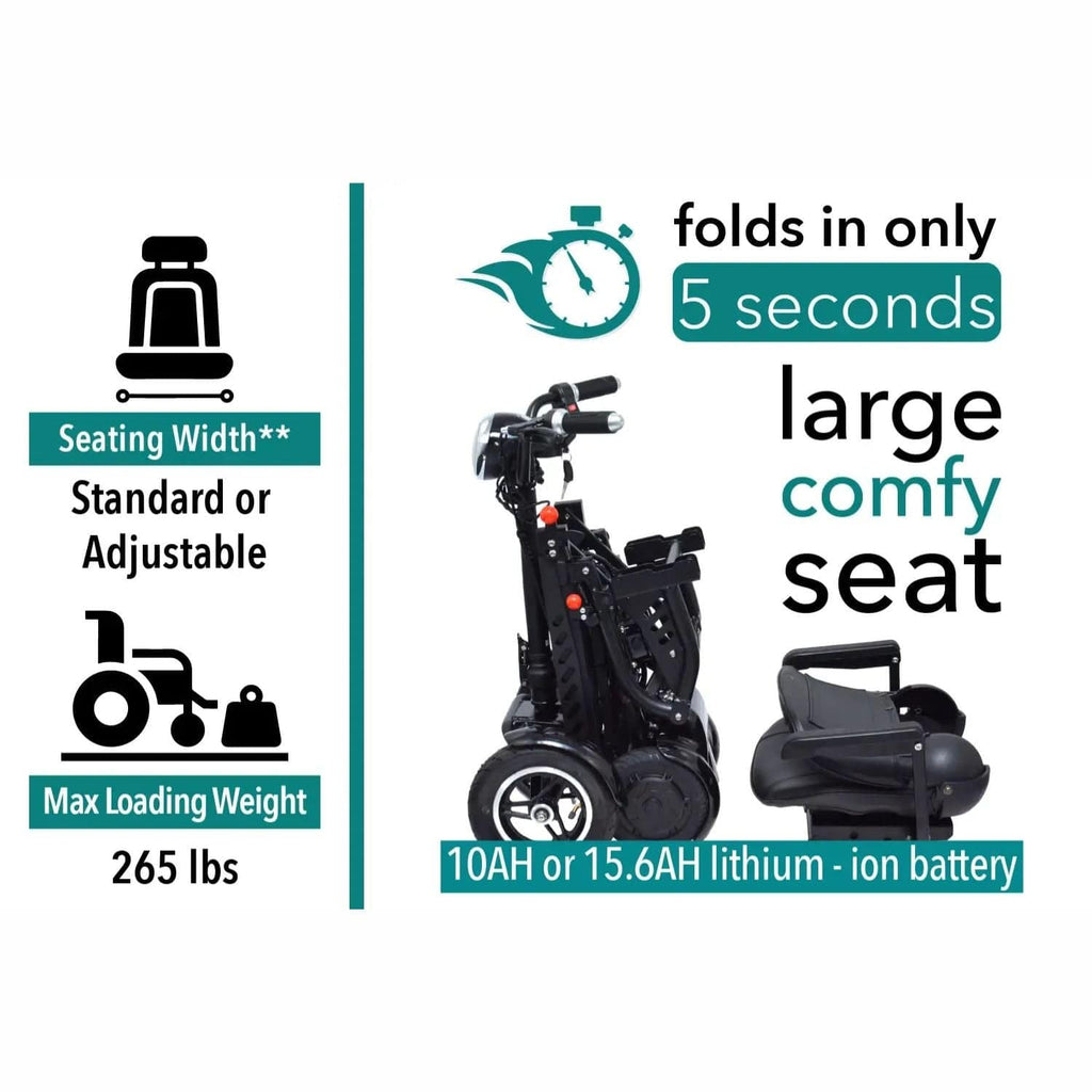 ComfyGo MS-3000 Foldable Mobility Scooter - sold by Dansons Medical - Scooters manufactured by ComfyGo Mobility