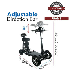 ComfyGo MS-3000 Foldable Mobility Scooter - sold by Dansons Medical - Scooters manufactured by ComfyGo Mobility