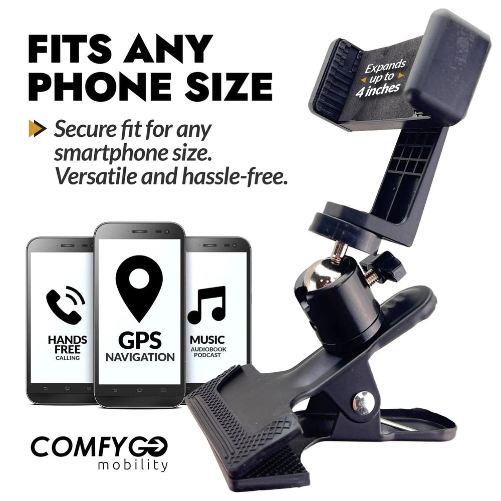 ComfyGO Universal Phone Holder - sold by Dansons Medical -  manufactured by ComfyGo Mobility