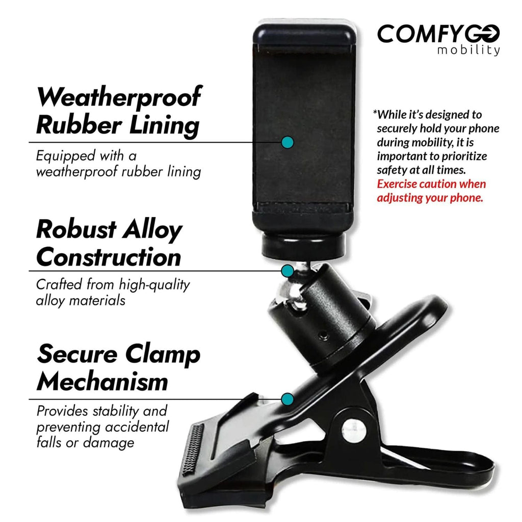 ComfyGO Universal Phone Holder - sold by Dansons Medical -  manufactured by ComfyGo Mobility