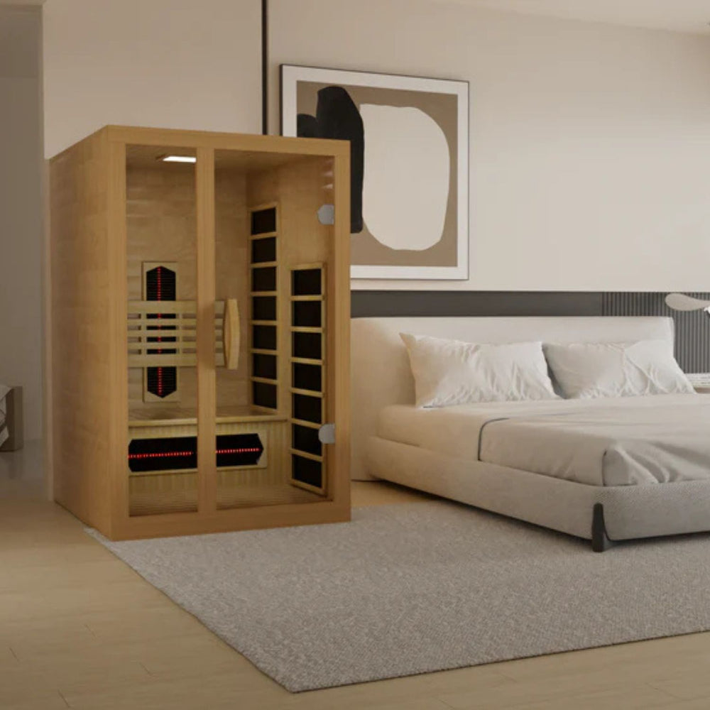 Golden Designs Dynamic Gracia 1-2 Person Near Zero EMF Full Spectrum FAR Infrared Sauna, a Saunas by Golden Designs (SCS) available at Dansons Medical