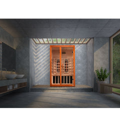Golden Designs Dynamic Santiago 2-Person Full Spectrum Near Zero EMF FAR Infrared Sauna, a Saunas by Golden Designs (SCS) available at Dansons Medical