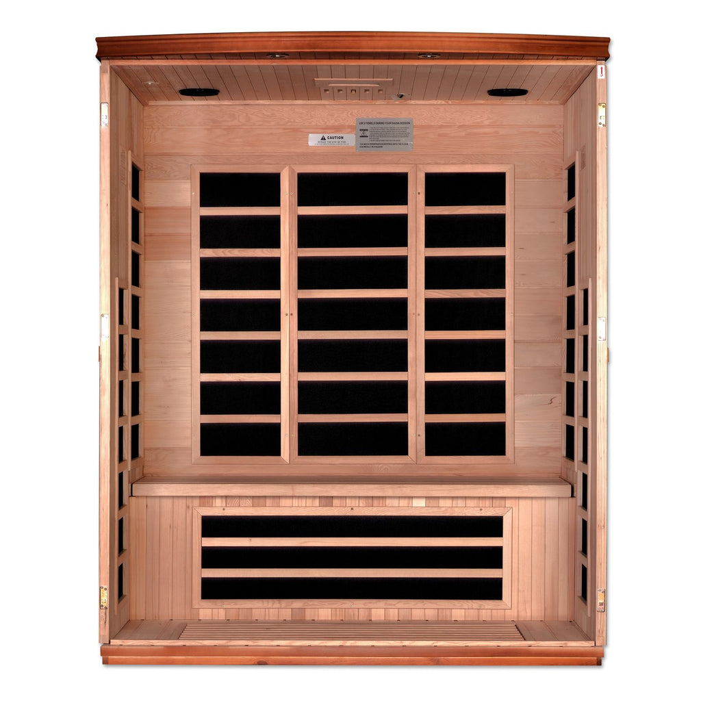 Golden Designs Dynamic Lugano Elite 3-Person Ultra Low EMF FAR Infrared Sauna, a Saunas by Golden Designs (SCS) available at Dansons Medical