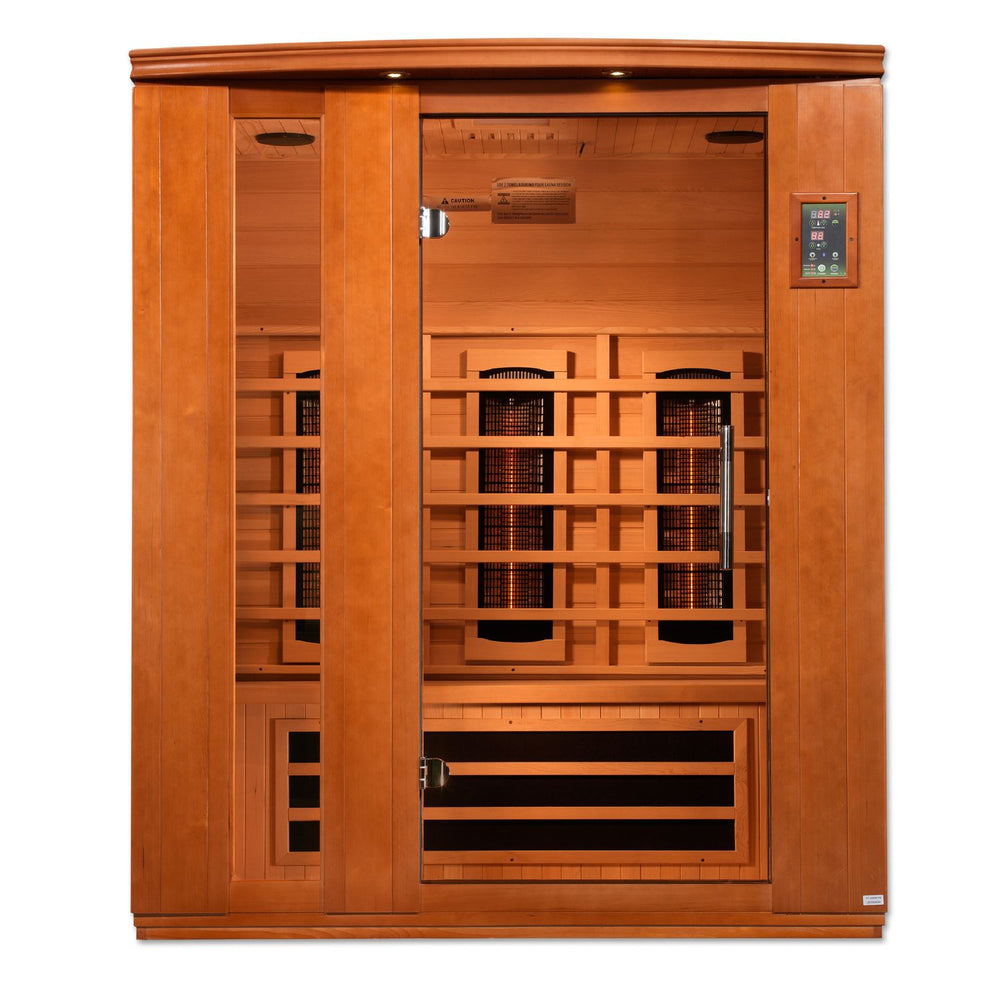 Golden Designs Dynamic Lugano 3-Person Full Spectrum Near Zero EMF FAR Infrared Sauna, a Saunas by Golden Designs (SCS) available at Dansons Medical