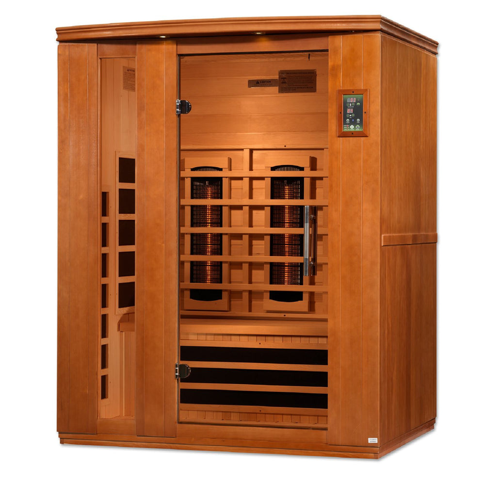 Golden Designs Dynamic Lugano 3-Person Full Spectrum Near Zero EMF FAR Infrared Sauna, a Saunas by Golden Designs (SCS) available at Dansons Medical