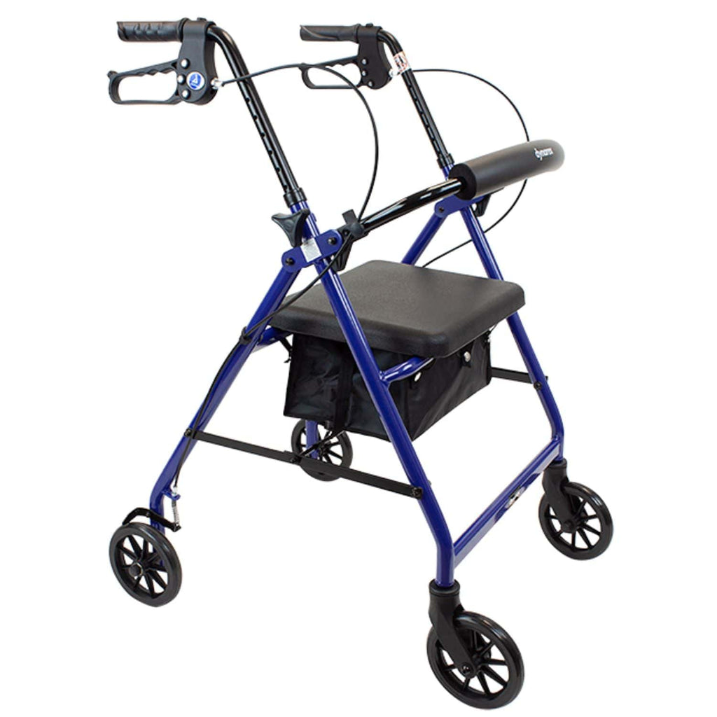 Dynarex DynaGo Quad 6 Aluminum Rollator - sold by Dansons Medical - Rollator Walkers manufactured by Dynarex