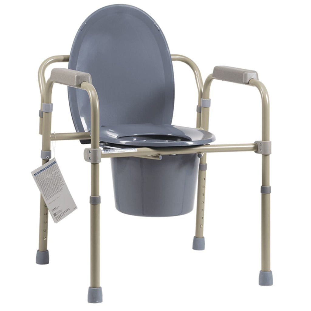 Dynarex Elongated Folding Bedside Commode - sold by Dansons Medical - Toileting Aids manufactured by Dynarex