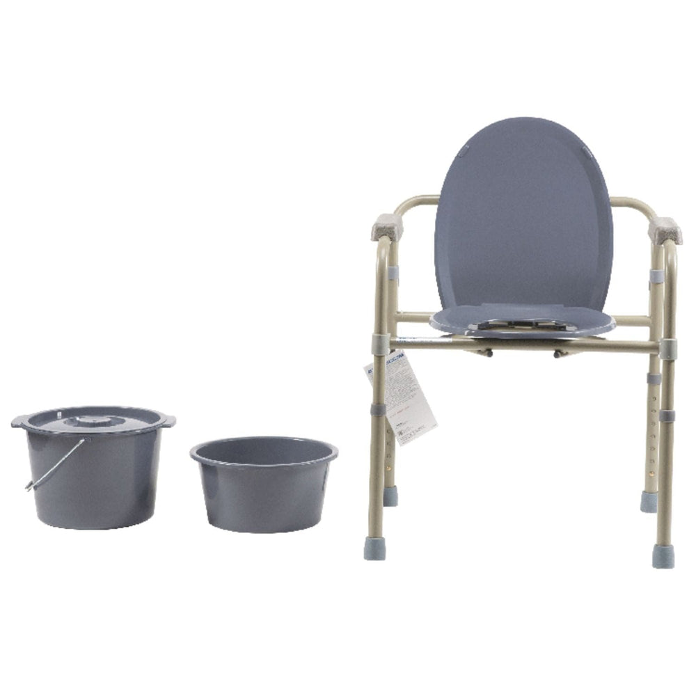 Dynarex Elongated Folding Bedside Commode - sold by Dansons Medical - Toileting Aids manufactured by Dynarex