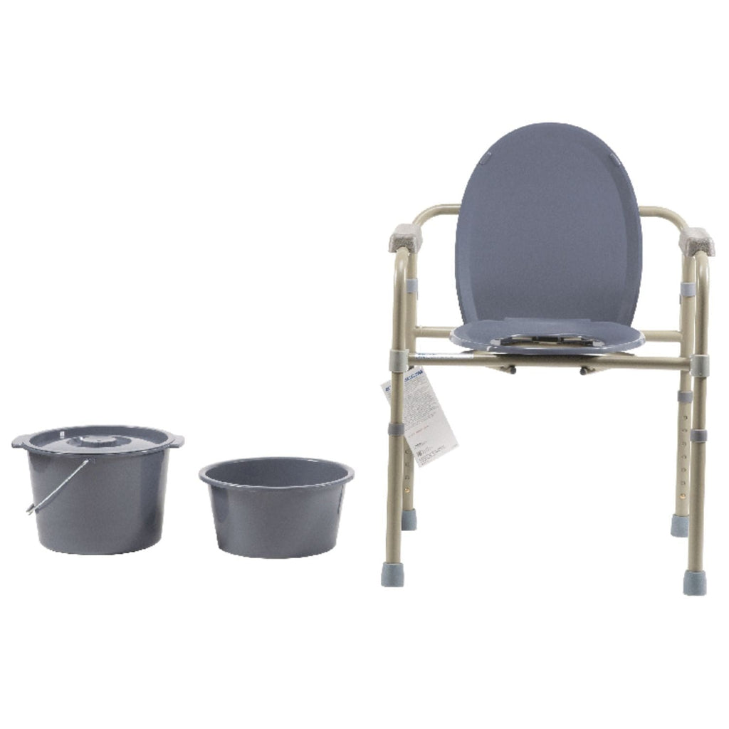 Dynarex Elongated Folding Bedside Commode - sold by Dansons Medical - Toileting Aids manufactured by Dynarex