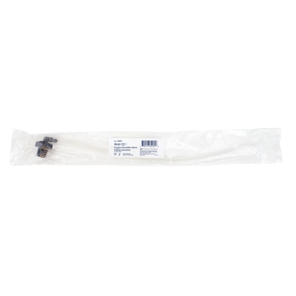 Dynarex Resp-O2 Oxygen Humidifier Elbow Connector with 12" Tubing