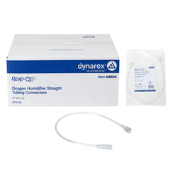 Dynarex Resp-O2 Oxygen Humidifier Straight Connector with 15" Tubing