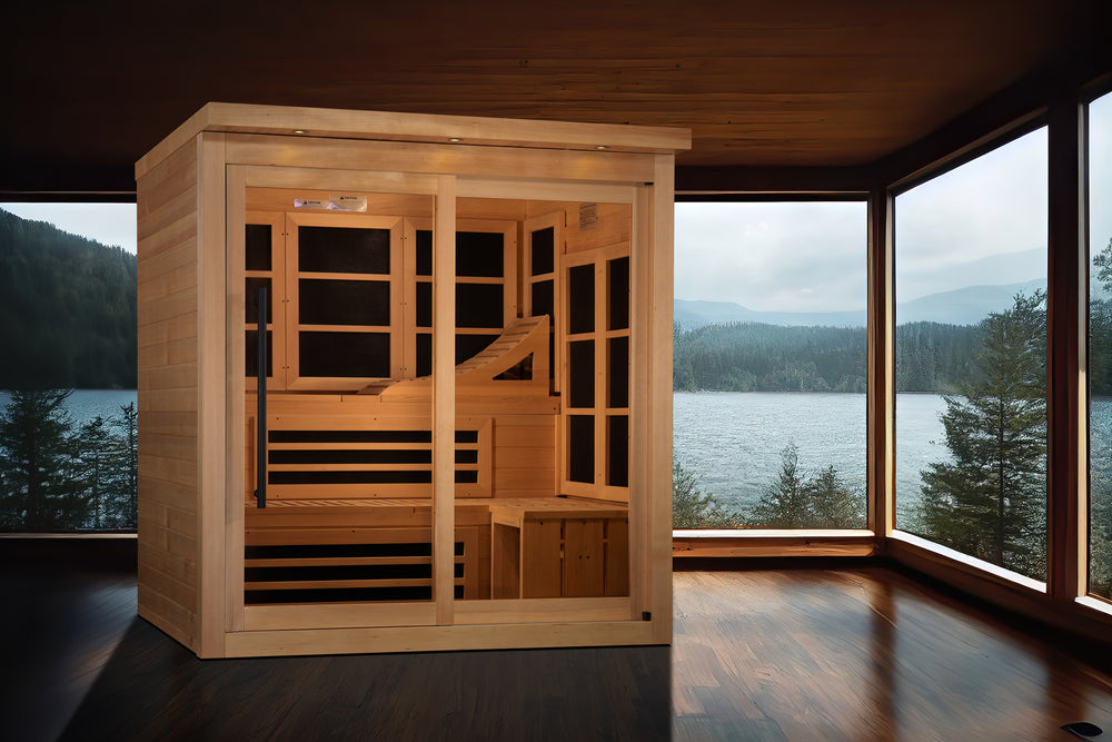 Golden Designs Monaco Limited Edition 6-Person PureTech Near Zero EMF FAR Infrared Sauna, a Saunas by Golden Designs (SCS) available at Dansons Medical