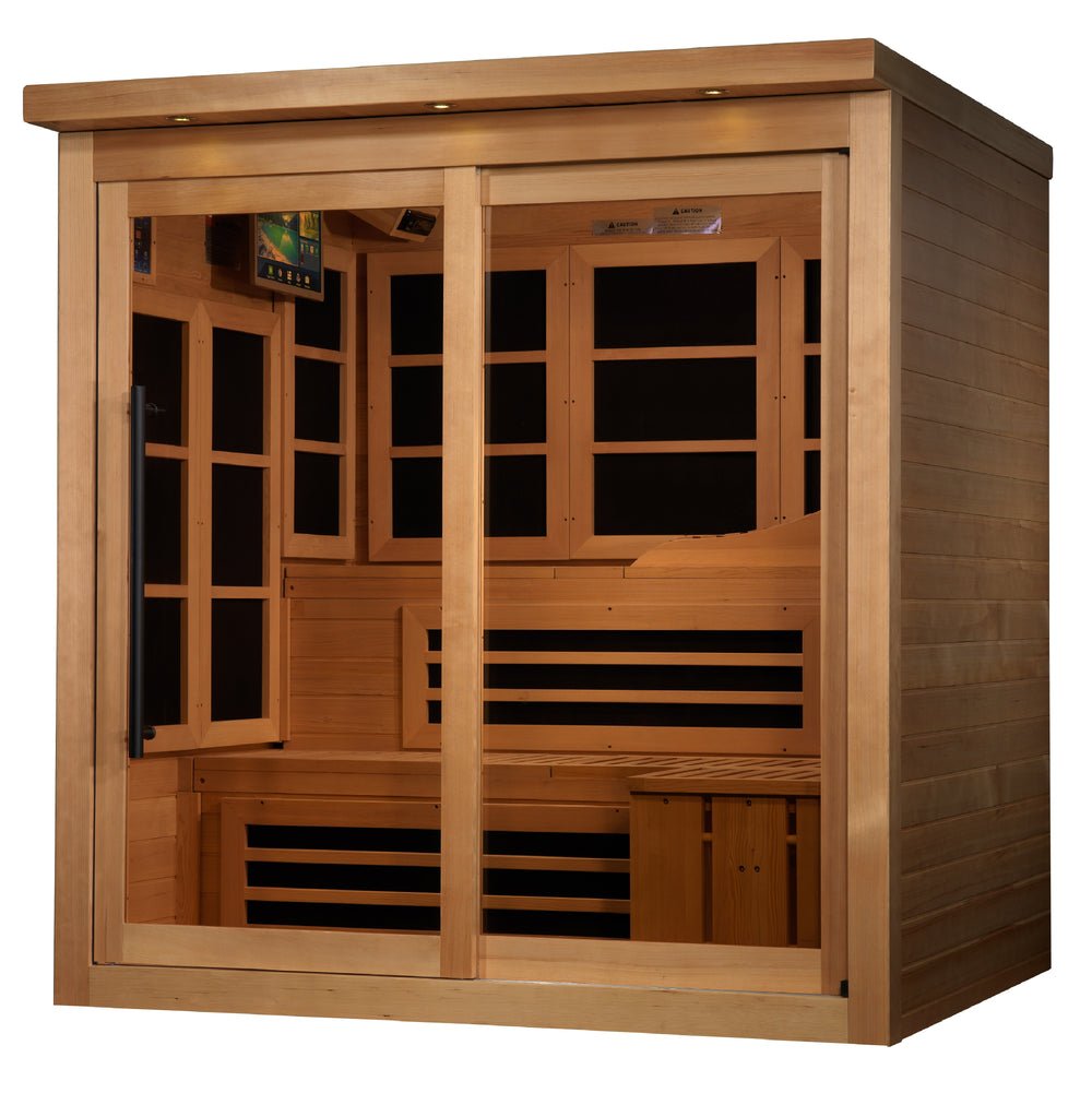 Golden Designs Monaco Limited Edition 6-Person PureTech Near Zero EMF FAR Infrared Sauna, a Saunas by Golden Designs (SCS) available at Dansons Medical