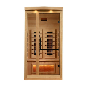 Golden Designs Reserve Edition 1-2 Person Full Spectrum Near Zero EMF FAR Infrared Sauna with Himalayan Salt Bar, a Saunas by Golden Designs (SCS) available at Dansons Medical