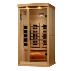 Golden Designs Reserve Edition 1-2 Person Full Spectrum Near Zero EMF FAR Infrared Sauna with Himalayan Salt Bar, a Saunas by Golden Designs (SCS) available at Dansons Medical
