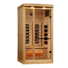 Golden Designs Reserve Edition 1-2 Person Full Spectrum Near Zero EMF FAR Infrared Sauna with Himalayan Salt Bar, a Saunas by Golden Designs (SCS) available at Dansons Medical