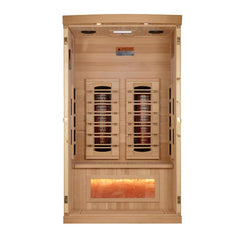 Golden Designs Reserve Edition 1-2 Person Full Spectrum Near Zero EMF FAR Infrared Sauna with Himalayan Salt Bar, a Saunas by Golden Designs (SCS) available at Dansons Medical