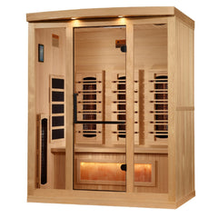 Golden Designs 2025 Reserve Edition 3-Person Full Spectrum Infrared Sauna with Himalayan Salt Bar, a Saunas by Golden Designs (SCS) available at Dansons Medical